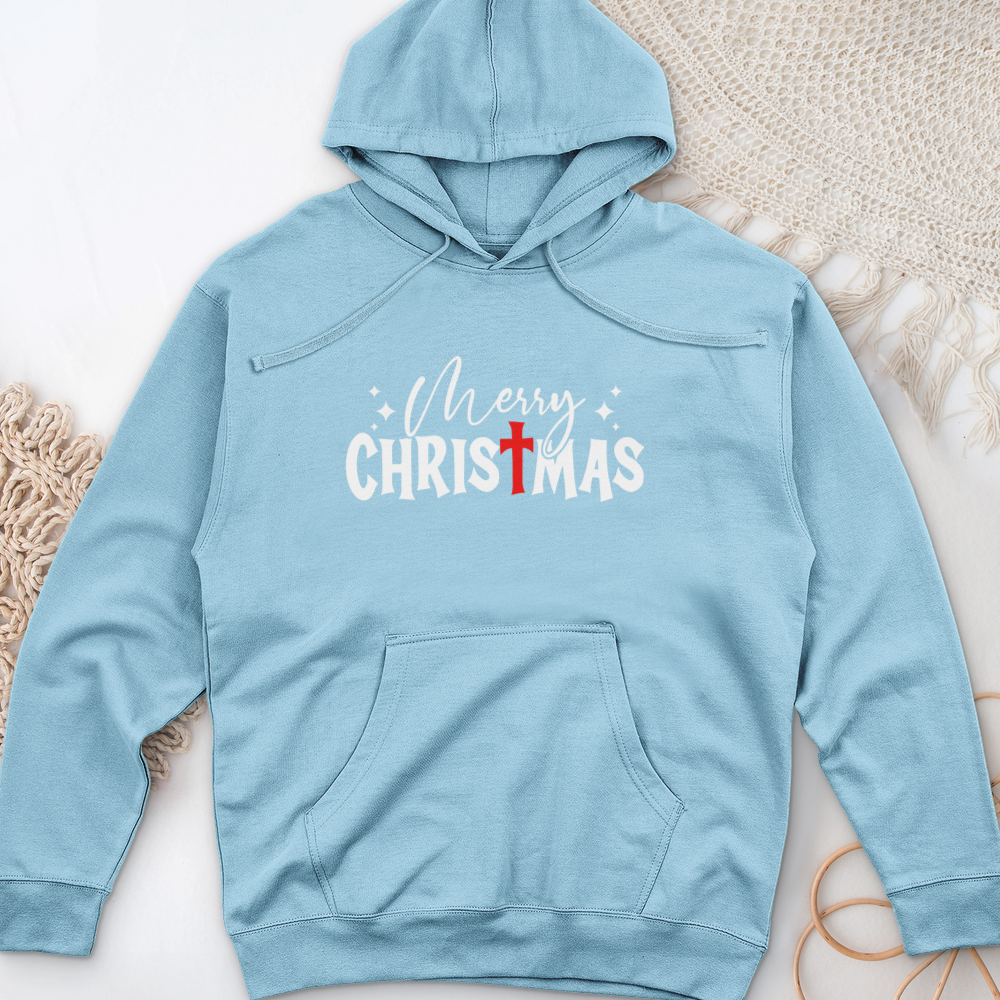 Merry Christmas Midweight Hooded Sweatshirt