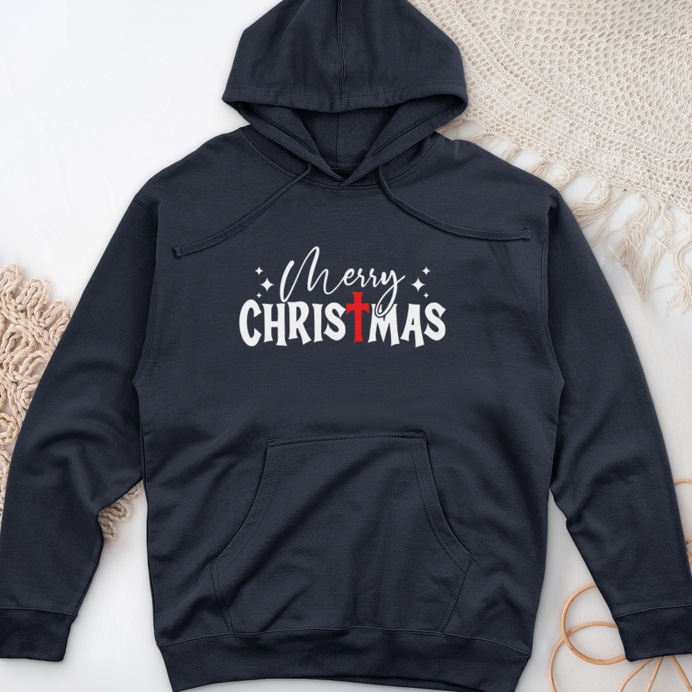 Merry Christmas Midweight Hooded Sweatshirt