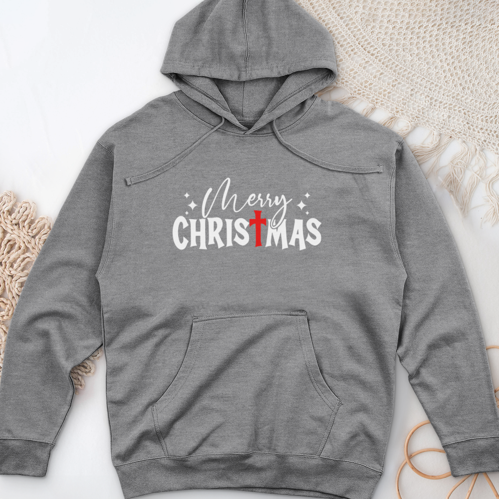 Merry Christmas Midweight Hooded Sweatshirt