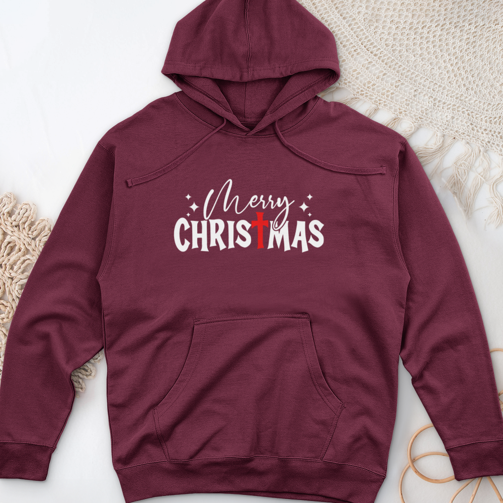 Merry Christmas Midweight Hooded Sweatshirt