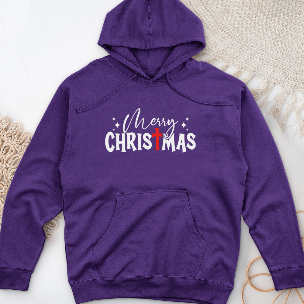 Merry Christmas Midweight Hooded Sweatshirt