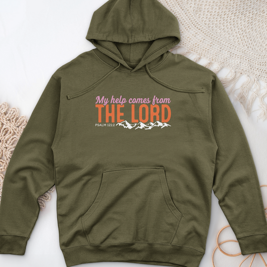 My Help Comes From The Lord Midweight Hooded Sweatshirt