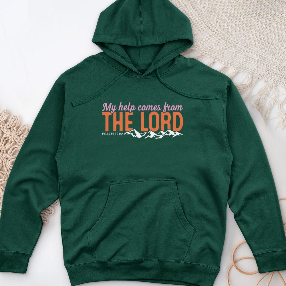 My Help Comes From The Lord Midweight Hooded Sweatshirt
