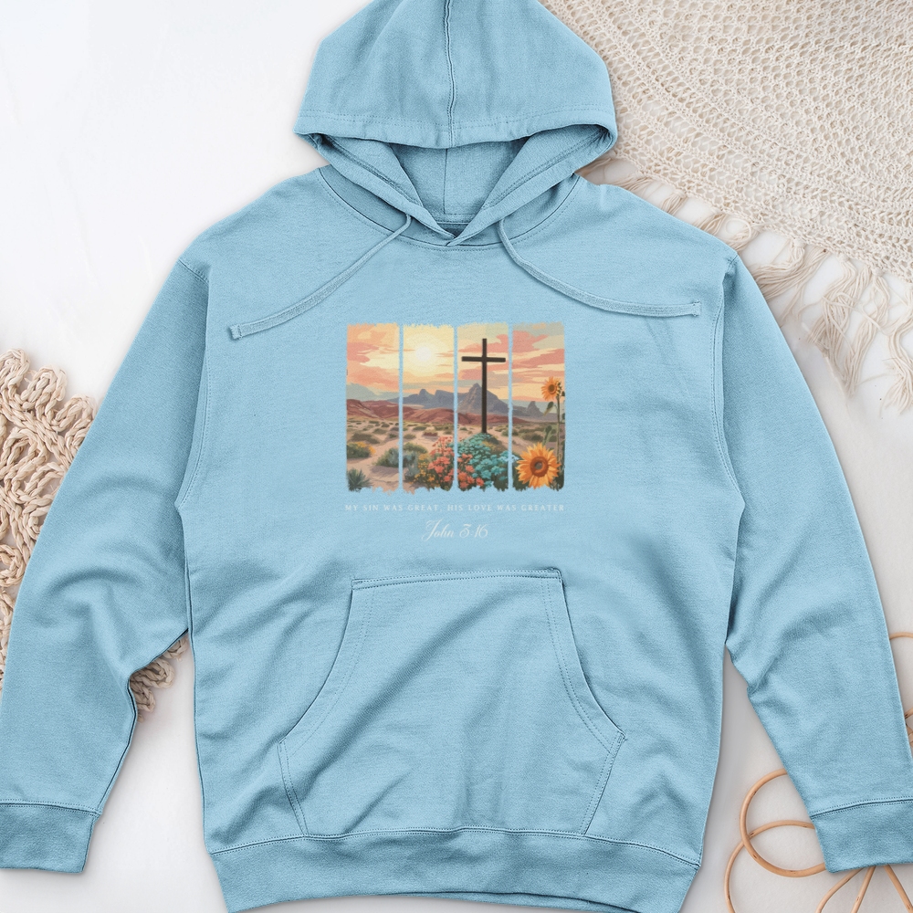 My Sin was Great, His Love was Greater Midweight Hooded Sweatshirt