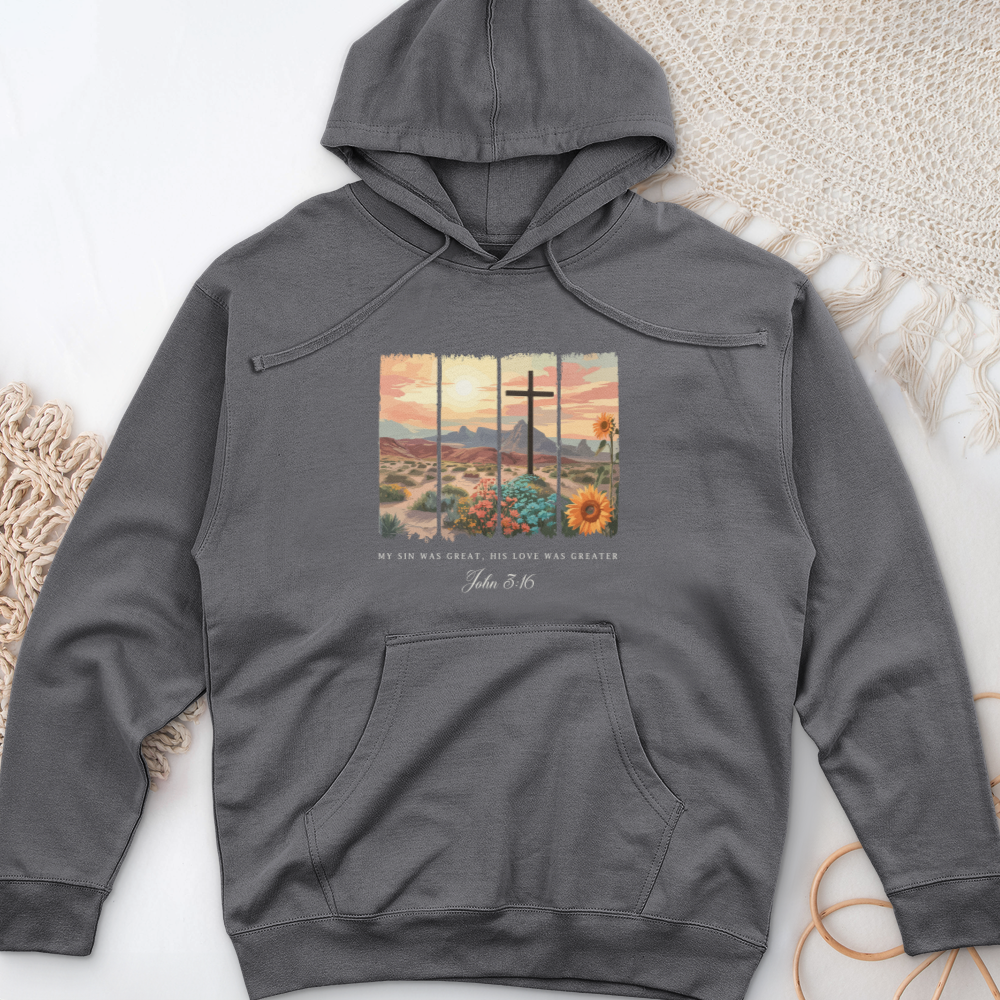 My Sin was Great, His Love was Greater Midweight Hooded Sweatshirt
