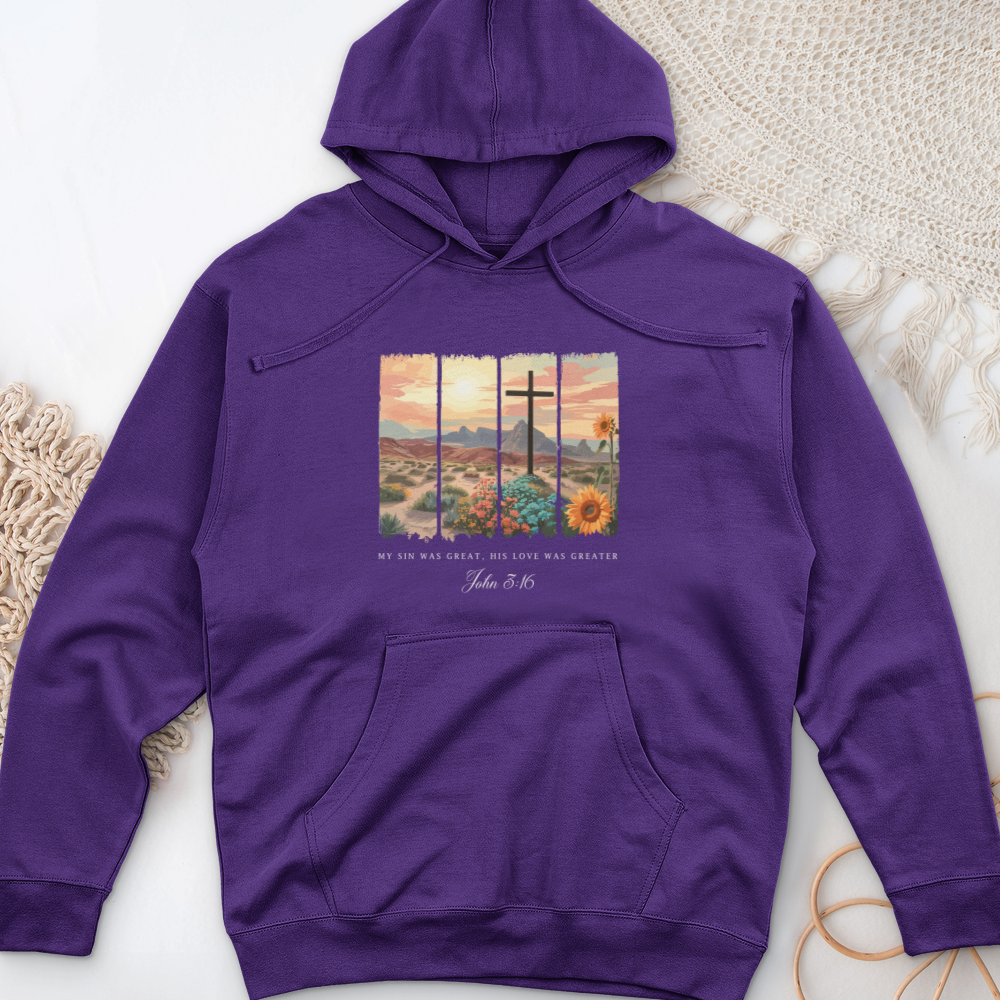 My Sin was Great, His Love was Greater Midweight Hooded Sweatshirt