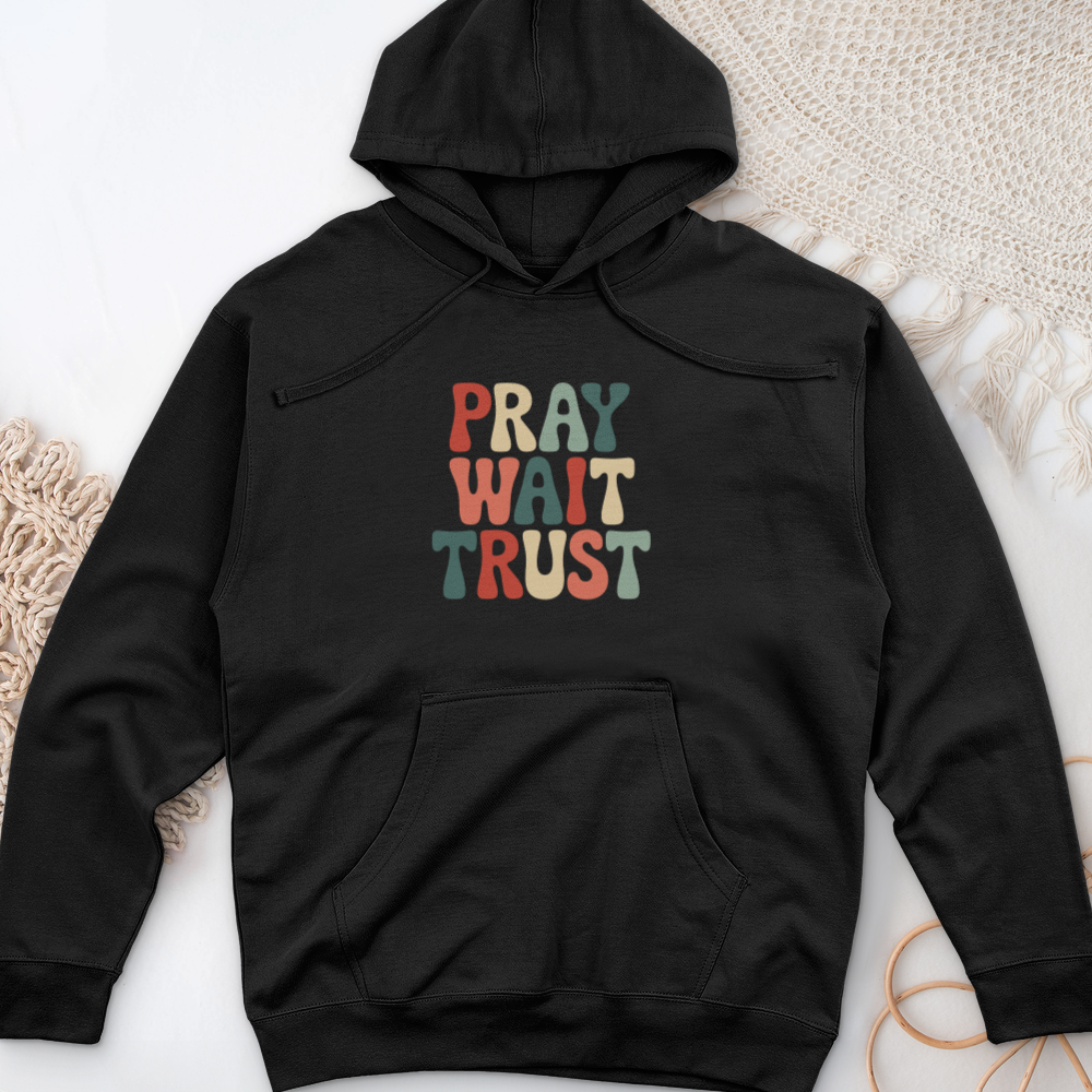 Pray, Wait, Trust Midweight Hooded Sweatshirt
