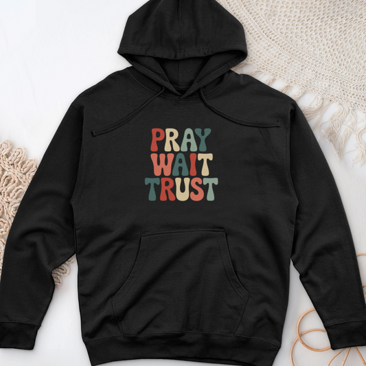 Pray, Wait, Trust Midweight Hooded Sweatshirt