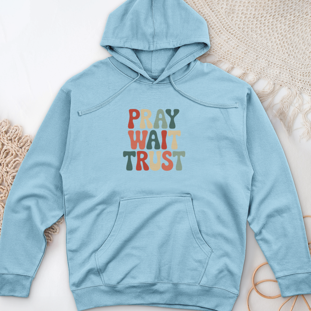 Pray, Wait, Trust Midweight Hooded Sweatshirt