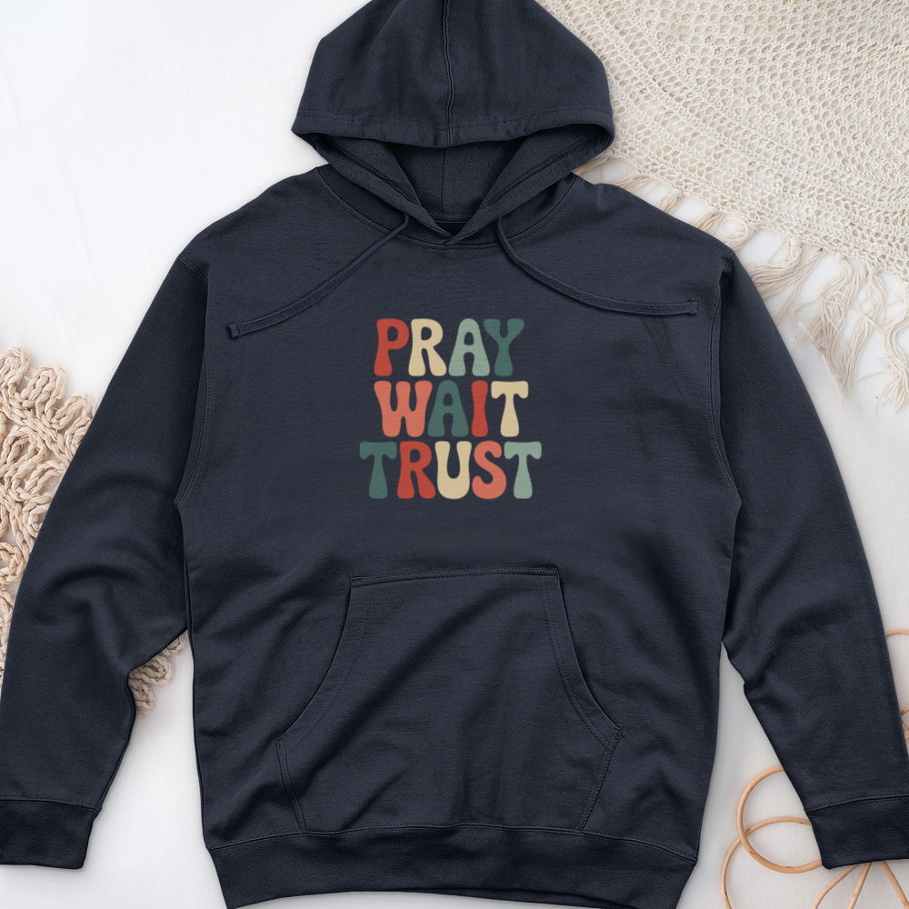Pray, Wait, Trust Midweight Hooded Sweatshirt