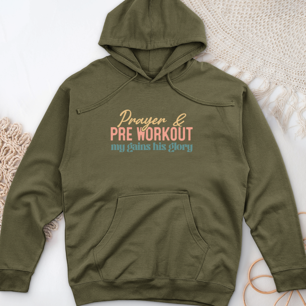Prayer & Pre Workout Midweight Hooded Sweatshirt