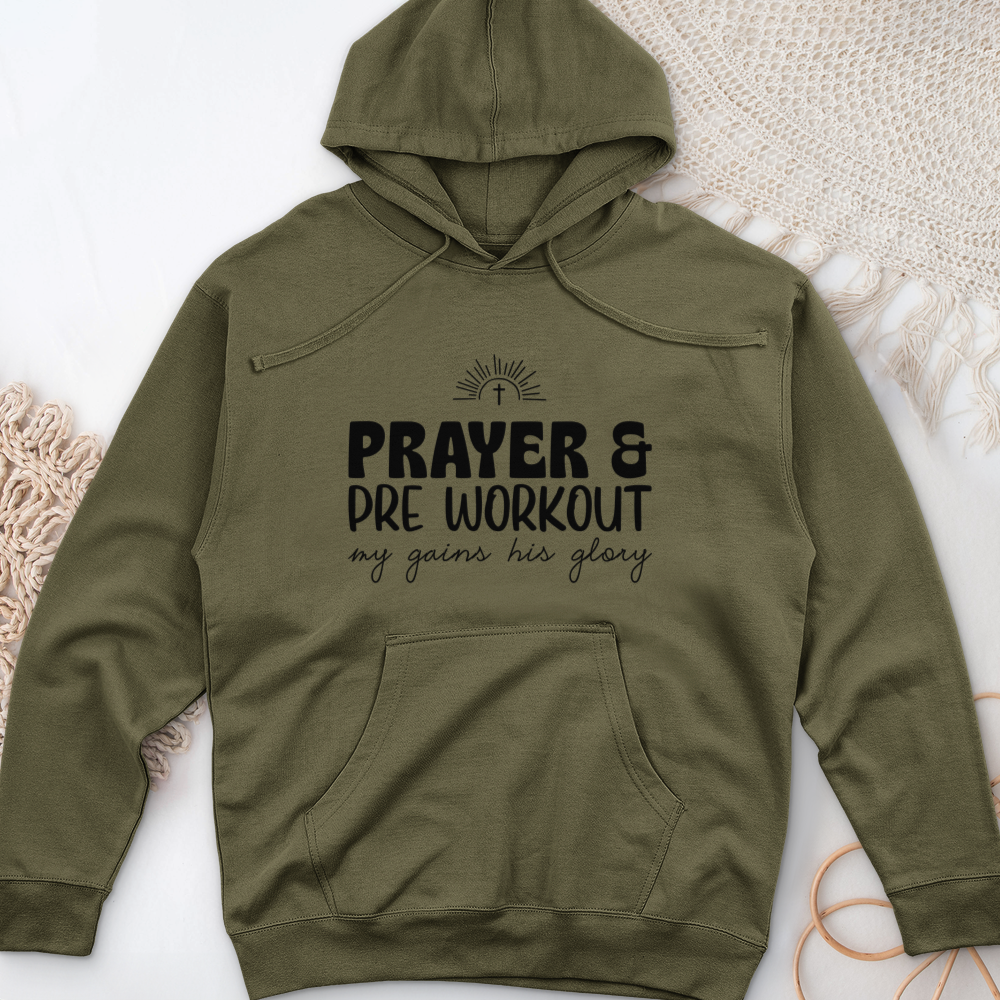 Prayer and PreWorkout Midweight Hooded Sweatshirt