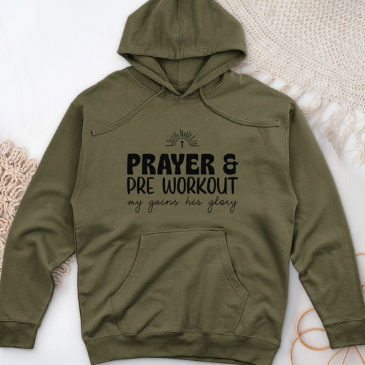 Prayer and PreWorkout Midweight Hooded Sweatshirt
