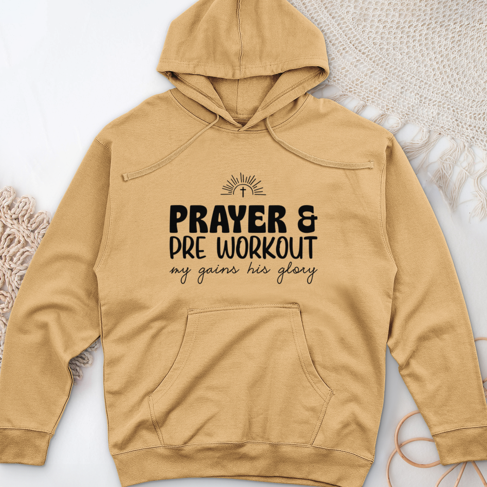Prayer and PreWorkout Midweight Hooded Sweatshirt