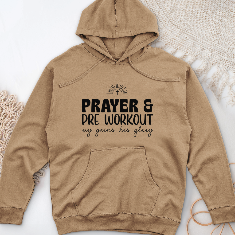 Prayer and PreWorkout Midweight Hooded Sweatshirt