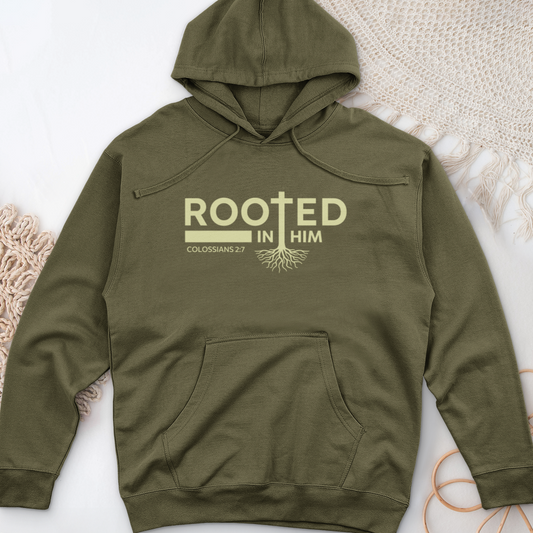 Rooted in Him Midweight Hooded Sweatshirt