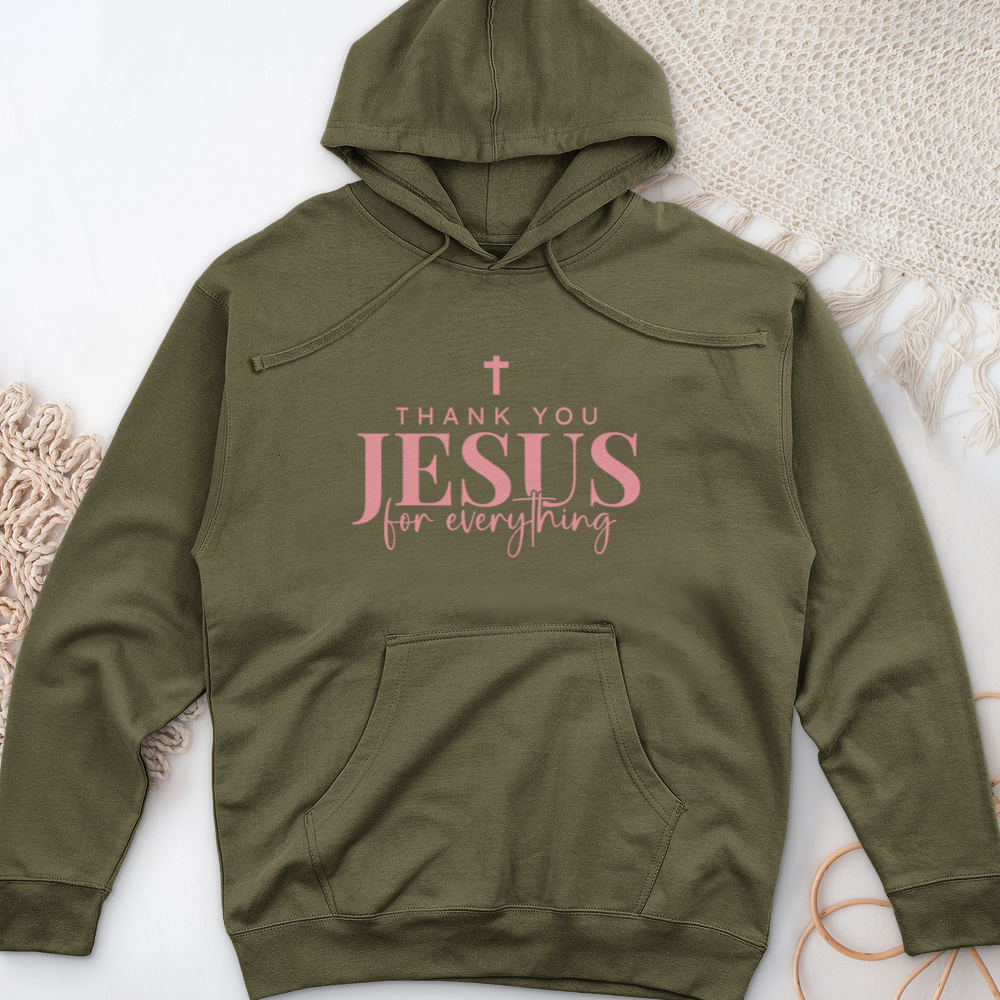 Thank You Jesus Midweight Hooded Sweatshirt