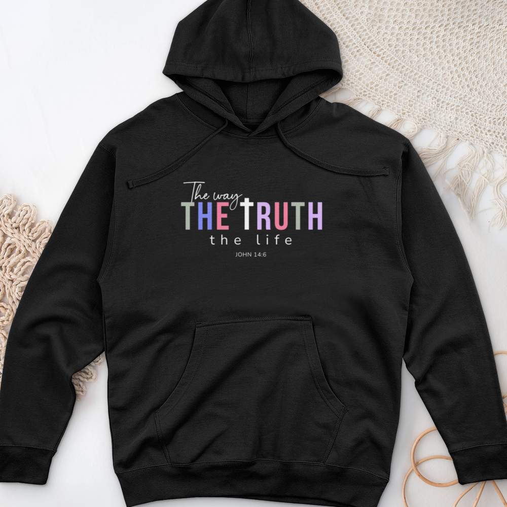 The Way the Truth the Life Midweight Hooded Sweatshirt