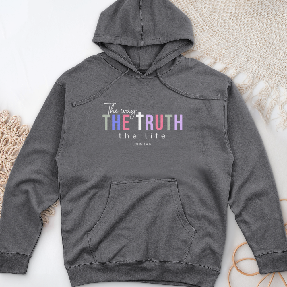 The Way the Truth the Life Midweight Hooded Sweatshirt