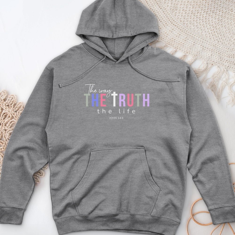 The Way the Truth the Life Midweight Hooded Sweatshirt