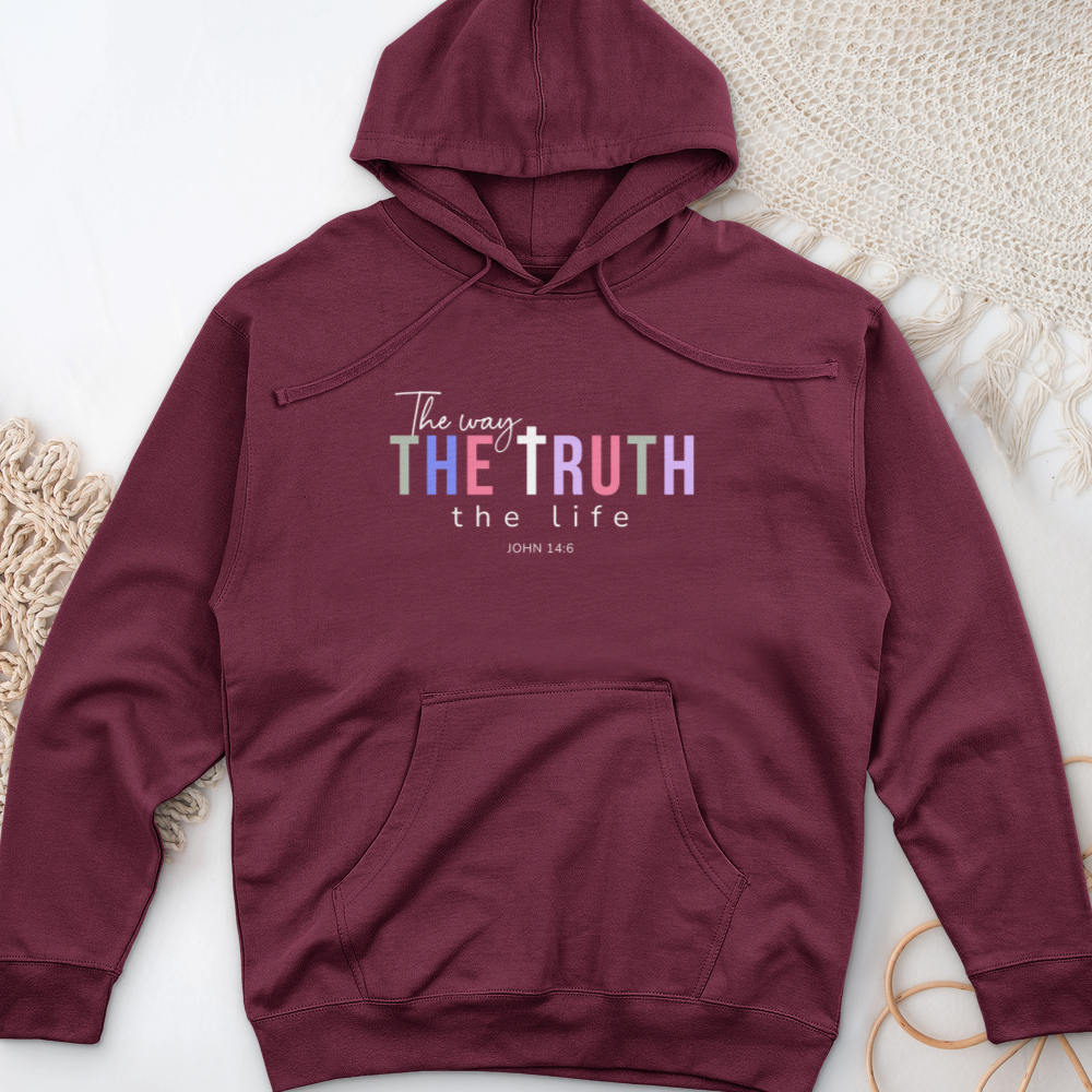 The Way the Truth the Life Midweight Hooded Sweatshirt