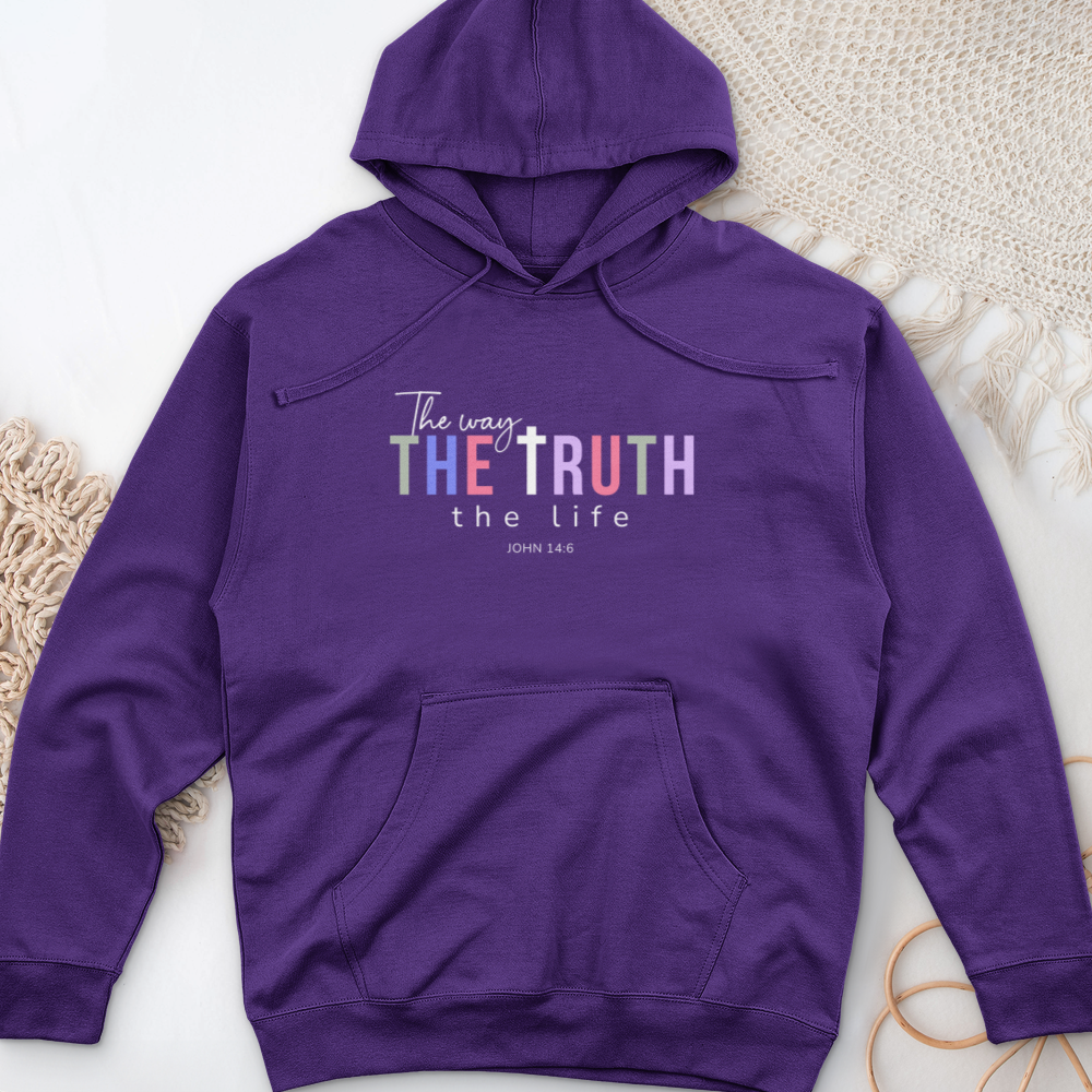 The Way the Truth the Life Midweight Hooded Sweatshirt