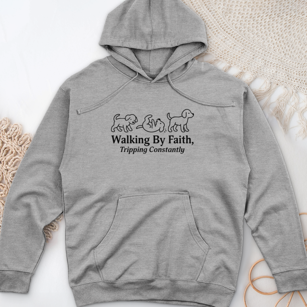 Walking By Faith Tripping Constantly Midweight Hooded Sweatshirt