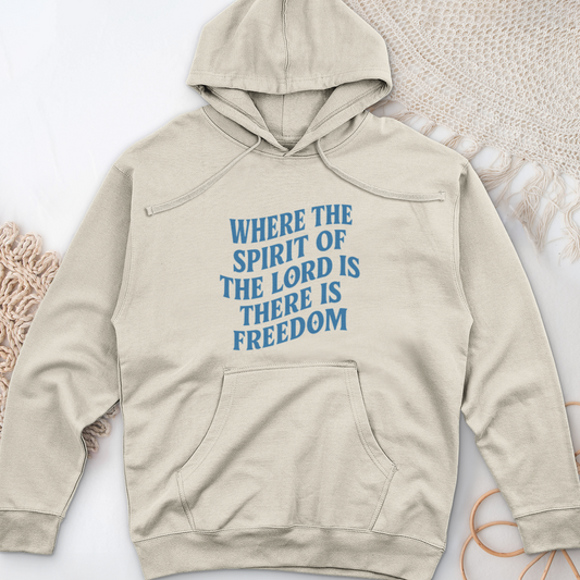 Where the Spirit of the Lord Midweight Hooded Sweatshirt