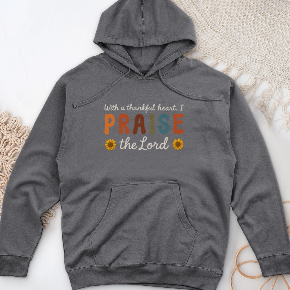 With a Thankful Heart Midweight Hooded Sweatshirt