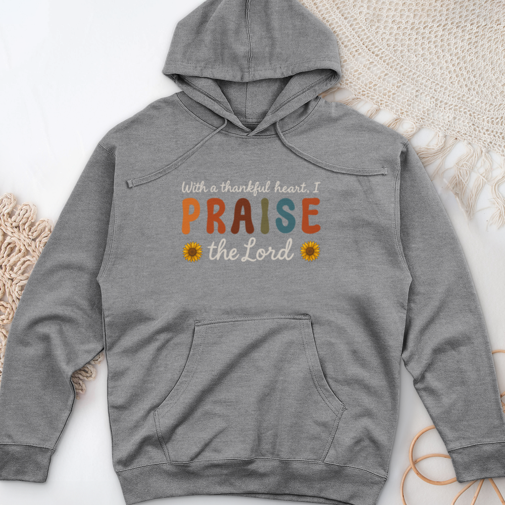With a Thankful Heart Midweight Hooded Sweatshirt
