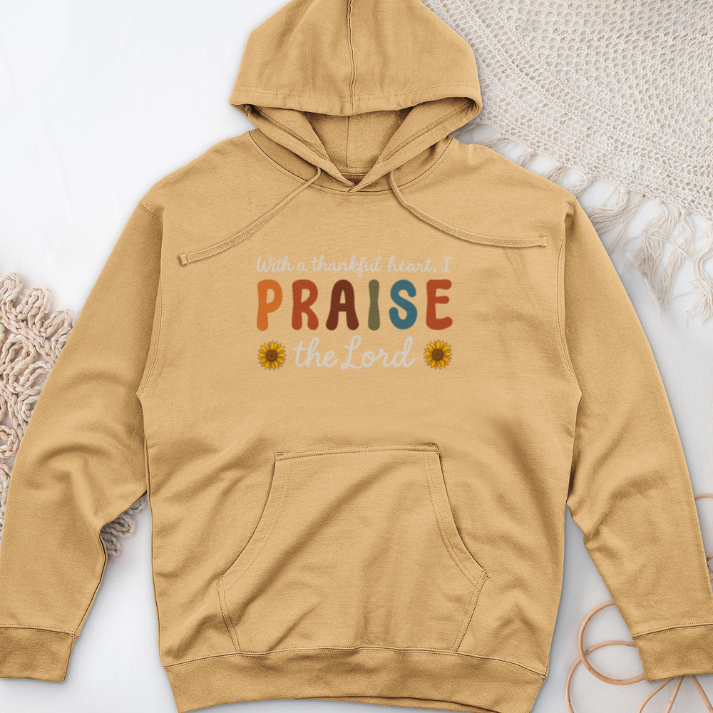With a Thankful Heart Midweight Hooded Sweatshirt