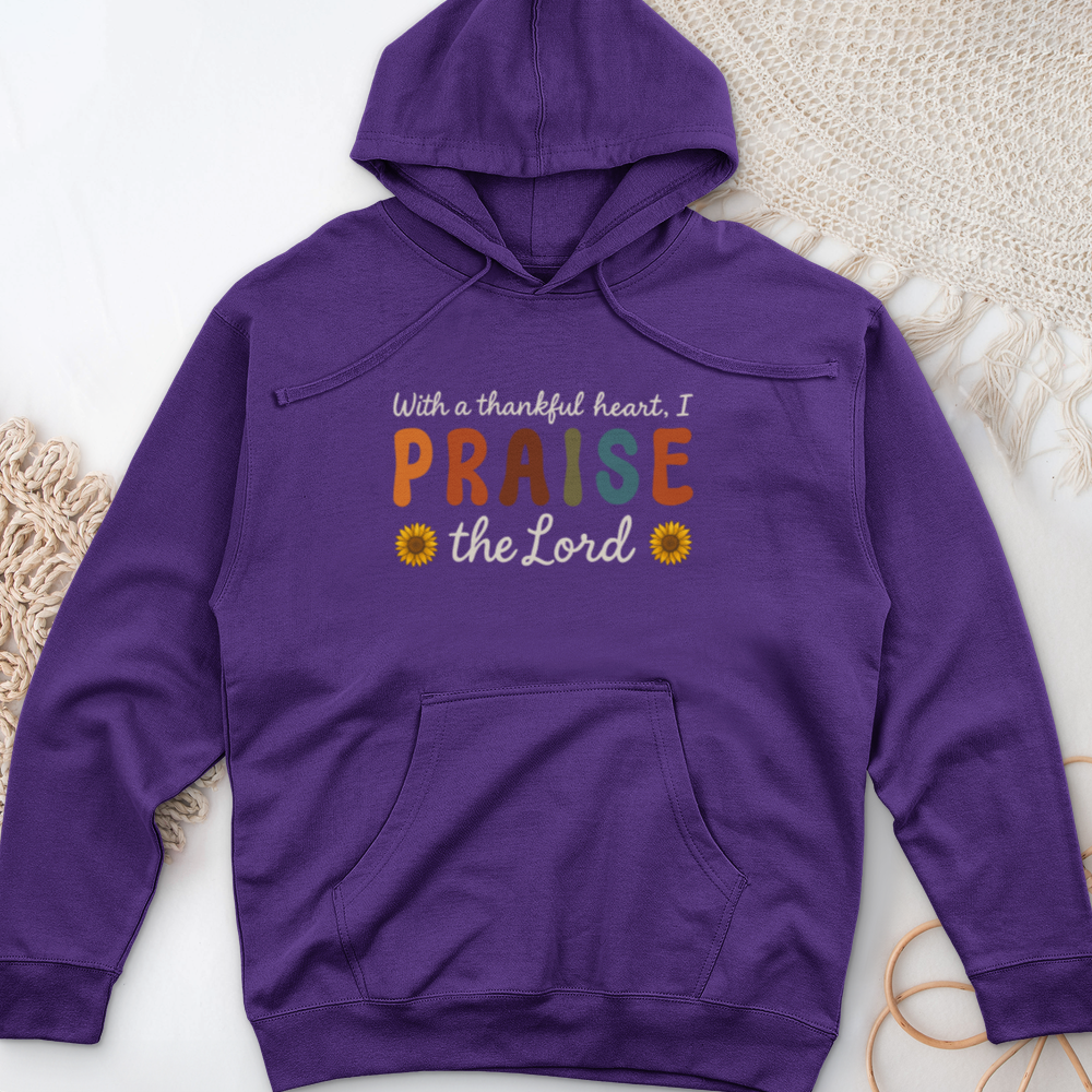 With a Thankful Heart Midweight Hooded Sweatshirt